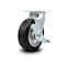 Service Caster 6 Inch Rubber on Aluminum Swivel Caster with Roller Bearing and Brake SCC SCC-30CS620-RAR-TLB - alternate 1